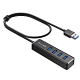 SmartQ H302S USB 3.0 Hub for Laptop with 2ft Long Cable, Multi USB Port Expander , Fast Data Transfer USB Splitter for Laptop, Compatible with Windows PC, Mac, Printer, Mobile HDD