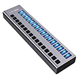 ACASIS Powered USB Hub 16 Ports USB 3.0 Data Hub with Individual On/Off Switches and 12V7.5A 90W Power Adapter USB Hub 3.0 Splitter for Laptop, PC, Computer, Mobile HDD, Flash Drive and More