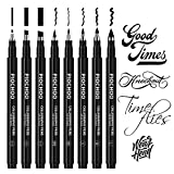 Calligraphy Pens,Hand Lettering Pens,8 Size Calligraphy Brush Pen Set for Lettering,Beginners,Artists,calligraphy markers,Soft and Fine Tip,Black Ink Drawing Pens for Scrapbooking,Sketching