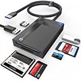 SD Card Reader 7 IN 1, WARRKY [Fast, Simultaneous, Versatile] Multi Card Reader Hub 2.5FT for 3 USB 3.0, 4 Memory Cards for CF, TF, SDXC, SDHC, SD, MMC, Micro SDXC, Micro SD, Micro SDHC, MS, UHS-I