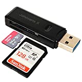 USB 3.0 SD Card Reader for PC, Laptop, Mac, Windows, Linux, Chrome, SDXC, SDHC, SD, MMC, RS-MMC, Micro SDXC Micro SD, Micro SDHC Card and UHS-I Cards (Black)