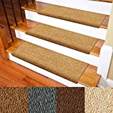 Carpet Stair Treads – Non-Slip Bullnose Carpet for Stairs – Indoor Stair Pads – Self-Adhesive & Easy Installation – Pet & Child Friendly – Skid Resistant & Washable – 14- Pack Brown 10' x 30'x 1.3”