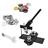 ChiButtons Button Maker Kit 25mm (1') Badge Press Machine-B400 + 25mm Round Die Moulds + 500 Set Button Components + Adjustable Circle Cutter (Black-New)