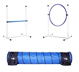 Better Sporting Dogs 3 Piece Essential Dog Agility Equipment Set | Agility Jump | Tire Jump | 10’ Tunnel with Sandbags