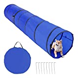 Dog Agility Training Tunnel, Detachable Pop up Pet Agility Tunnel with Carrying Bag, Outdoor Agility Training Obedience Exercise Equipment