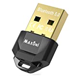 Bluetooth Adapter for PC 5.0, Maxuni USB Bluetooth Dongle 5.0 EDR Adapter for Desktop Laptop Keyboard Mouse Headsets Speakers, USB Bluetooth 5.0 Dongle for Windows11/10/8.1/8/7（Win10/8 Plug and Play ）