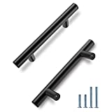 HBL' 30 Pack | 3 Inch Center to Center Matte Black Euro Cabinet Pulls Kitchen Handles,Made of Stainless Steel,Ideal for Cabinet,Drawer,Cupboard and Wardrobe.
