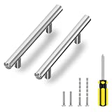 30 Pack - 3' Hole Center Cabinet Handles Pulls for Kitchen Stainless Steel Brushed Nickel Drawer Pulls ( 5' Length ）