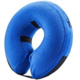 BENCMATE Protective Inflatable Collar for Dogs and Cats - Soft Pet Recovery Collar Does Not Block Vision E-Collar (Medium, Blue)
