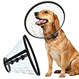 Dog Cones, Triple Size Adjustable Dog Cones for Large Dogs Medium Dogs Small Dogs Cats, Pet Recovery Collar for After Surgery Comfy Pet Cone Collar Anti-Bite Lick Healing Safety Plastic E-Collar