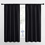 NICETOWN Black Blackout Curtain Blinds - Solid Thermal Insulated Window Treatment Blackout Drapes/Draperies for Bedroom (2 Panels, 42 inches Wide by 63 inches Long, Black)