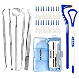 OKYOOKI-Dental Care tools, Oral Care Kit, Professional Plaque Tartar Remover Teeth Cleaning Tools, Stainless Steel Hygiene set with Tongue Scraper, Tooth Stain Remover Eraser