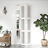 BARNER HOME Bi-Fold Doors, 30in. x 80 in, 3-lite Tempered Frosted Glass Panel, MDF, White Closet Door