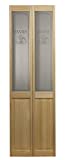LTL Home Products 864726 Pantry Half Glass Bifold Interior Wood Door, 30' x 80', 30 Inches x 80 Inches, Unfinished Pine