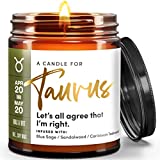 Wax & Wit Taurus Candle, Birthday Gifts for Women, Candles Gifts for Women, Taurus Gifts for Women, Zodiac Candle, Astrology Gifts, Zodiac Gifts, March Birthday Gifts, April Birthday Gifts - 9oz