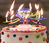 GLE Colorfully Incredible Birthday Candles -Decorative Cake Topper -Candle Opens & Spins 16 Candles-One Candle Lights Them All Plays Happy Birthday!