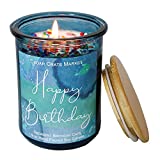Happy Birthday Candle - Blue Jar, Sprinkles, Birthday Cake Scented Candles for Women, Girlfriend, Best Friends, Female, Buttercream Vanilla Cake, Friendship Gift for Mom, Sister, Aunt, Coworker, Boss