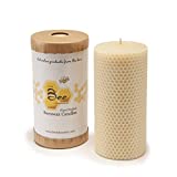 6 Inch Hand-Rolled Beeswax Pillar Candle by Little Bee of Connecticut