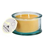 Bluecorn Beeswax 100% Recycled Spanish Glass Beeswax Candle - 3 Wick - Unscented Raw Beeswax