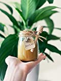 Bekker's Candles Beeswax Jar Candle 100 Percent Pure Beeswax in Glass Container 30 Hours Light Honey Aroma 7 oz, Yellow