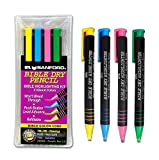 G.T. Luscombe Company, Inc. Bible Dry Highlighting Kit | No Bleed Eco-Friendly Refillable Dry Highlighters | No Sharpening | No Smearing or Fading | Vibrant Colors Yellow, Blue, Pink, Green (Set of 4)