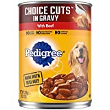 PEDIGREE CHOICE CUTS in Gravy Adult Canned Wet Dog Food with Beef, 13.2 oz. Cans (Pack of 12)