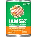 IAMS PROACTIVE HEALTH Adult Soft Wet Dog Paté Food With Chicken and Whole Grain Rice, (12) 13.0 oz. Cans