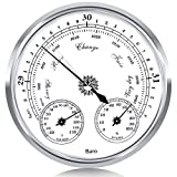 Outdoor Barometer Thermometer Hygrometer - 5in Barometer Weather Station , Barometer for Home Wall, Fishing Boat, Baby Room, Office