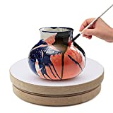 Falling in Art 8' Mini Banding Wheel, Wood Turn Table Sculpting Wheel for Pouring, Painting, Spraying - Round Lightweight Sculpting Stand Wood Base for Detailed Shows/Cake Decorating