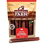 Natural Farm Bully Sticks, Odor-Free, 6-Inch Long, Packaged by Weight: 6 Ounces (0.38 Lbs) - 100% Beef Chews, Grass-Fed, Fully Digestible Treats to Keep Your Puppies, Small and Medium Dogs Busy