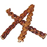 Pawstruck 12' Braided Bully Sticks for Dogs - Natural Bulk Dog Dental Treats & Healthy Chews, Chemical Free, 12 inch Best Low Odor Pizzle Stix (5 Stick(s))