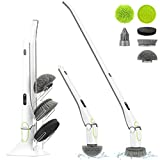 GOOD PAPA Electric Spin Scrubber, Floor Shower Power Scrubber Cleaning Brush with Long Handle 2 Speed HD LED Display, 6 Replaceable Brush Heads Cleaning for Kitchen, Bathroom, Floor, Tile, Bathtub