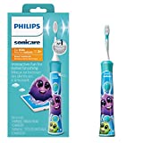 Philips Sonicare for Kids 3+ Bluetooth Connected Rechargeable Electric Power Toothbrush, Interactive for Better Brushing, Aqua, Blue, 3 Piece Set