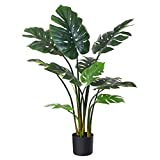 Fopamtri Artificial Monstera Deliciosa Plant 43' Fake Tropical Palm Tree, Perfect Faux Swiss Cheese Plant for Home Garden Office Store Decoration, 11 Leaves