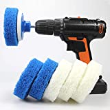 Cooptop 7 Piece Drill Brush Attachment Set - Power Scrub Pad Cleaning Kit – Power Scrubbing Drill Attachment - Cleaning Scouring Pads