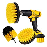 CLEANZOID Drill Brush Set Attachment Kit Pack of 3 - All Purpose Power Scrubber Cleaning Set for Grout, Tiles, Sinks, Bathtub, Bathroom and Kitchen Surface (Yellow)
