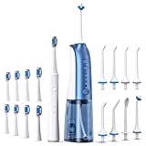 Water Flosser and Electric Toothbrush Combo, Cordless Water Flosser & Electric Toothbrush with 8 Jet Tips & 8 Brush Heads, IPX7 Waterproof Teeth Cleaner Travel, for Braces Bridges Care (00-D09B-A62D)