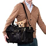 Sherpa Official Delta Airlines Travel Bag Pet Carrier, Airline Approved & Guaranteed-On-Board - Mesh Panels & Spring Frame, Locking Safety Zippers, Machine Washable Liner - Black, Medium