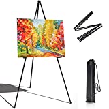 T-SIGN Instant Display Easel Stand - 63' Tripod Collapsible Portable Artist Floor Easel - Easy Folding Telescoping Adjustable Art Poster Metal Stand for Display Show