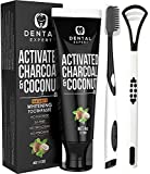 Activated Charcoal Teeth Whitening Toothpaste - DESTROYS BAD BREATH - Best Natural Black Tooth Paste Kit - MINT FLAVOR - Herbal Decay Treatment - REMOVES COFFEE STAINS, 4oz