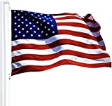 G128 – American Flag | 8x12 FT | Heavy Duty Spun Polyester 220GSM – Embroidered Stars, Sewn Stripes, Tough, Durable, Indoor/Outdoor, Vibrant Colors, Brass Grommets, Premium US USA Flag (8x12)