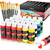 Caliart Acrylic Paint Set, 24 Colors (59ml, 2oz) Art Craft Paints for Professional Artists Kids Students Beginners & Hobby Painters, Canvas Ceramic Wood Fabric Rock Painting Art Supplies Kit