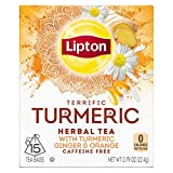 Lipton Herbal Tea Bags, Terrific Turmeric, 15 Count, Pack of 4
