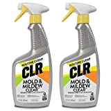 CLR Mold & Mildew Clear, Bleach-Free Stain Remover Spray | Works on Fabric, Wood, Fiberglass, Concrete, Brick, Painted Walls, Glass and More | EPA Safer Choice, (32 Ounce, Pack of 2)