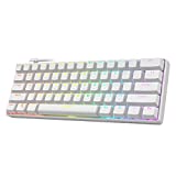 Punkston TH61 60% Mechanical Gaming Keyboard,RGB Backlit Wired Ultra-Compact Mini Mechanical Keyboard Full Keys Programmable White (Optical Black Switch)