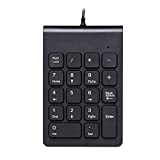 USB Numeric Keypad NK859 Portable Slim Mini Number Pad Keyboard for Laptop Desktop Computer PC, ChromBook, Surface Pro Notebook, Tax Number Calculate, Office Travel & Home - 18 Key Black