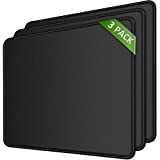 MROCO Mouse Pad 3 Pack [30% Larger] with Non-Slip Rubber Base, Premium-Textured & Waterproof Mousepads Bulk with Stitched Edges, Mouse Pads for Computers, Laptop, PC, Office & Home, 8.5 x 11 in, Black