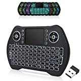 Backlit 2.4GHz Mini Wireless Keyboard Remote Control with Touchpad Mouse Combo with USB Dongle Rechargeable Li-ion Battery for Android TV Box/Smart TV/PC/Windows/MacOS/Linux/X-Box/Smart TV Box