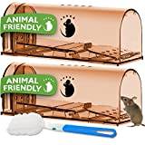 Humane Mouse Traps for Indoors Outdoors - Live Catch Release - Highly Sensitive and Secure - Pet and Child Safe - Reusable - Easy to Clean - Capture Mice Alive