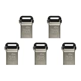 TEAMGROUP C162 32GB 5 Pack USB 3.2 Gen 1 (3.1/3.0) Mini Fits Metal USB Flash Thumb Drive, External Data Storage Memory Stick Compatible with Computer/Laptop, Read up to 90MB/s (Black) TC162332GB21